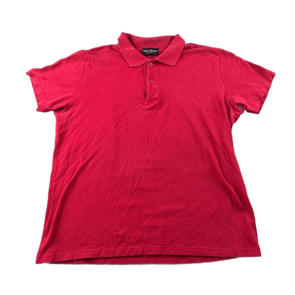 Vintage Yves Saint Laurent Polo Men XL Red Classic 100% Cotton EU Made Preppy